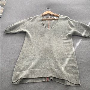 Sweater dress with hot pink zip back